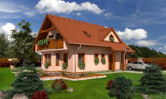 Multi-storey house with basement and a room on the ground floor.